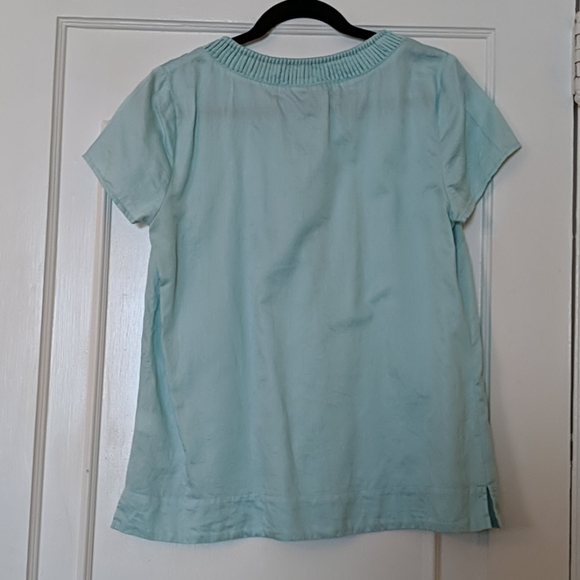 Talbots medium seafoam green blouse - Picture 3 of 4